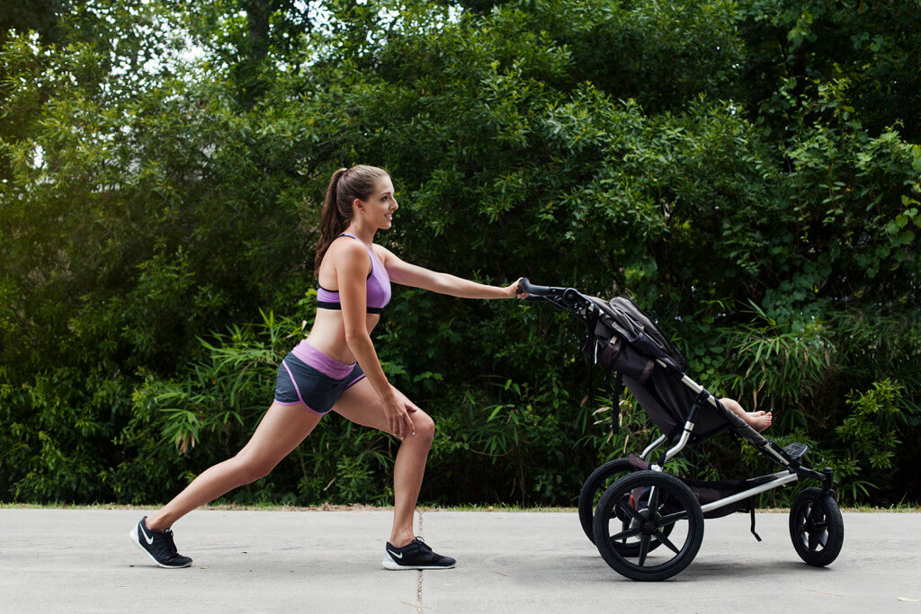 exercise with baby, stroller exercise, fit mom, exercise